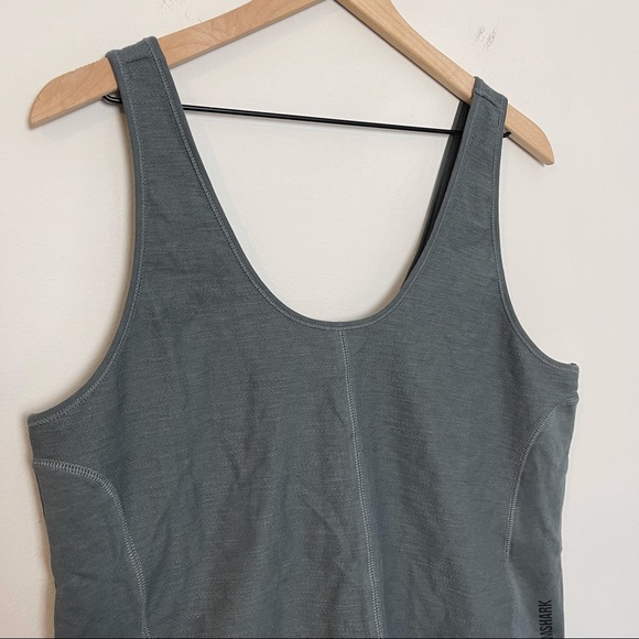 NWT GYMSHARK- Pause Tank Charcoal Baggy Boxy Tank - Picture 4 of 9